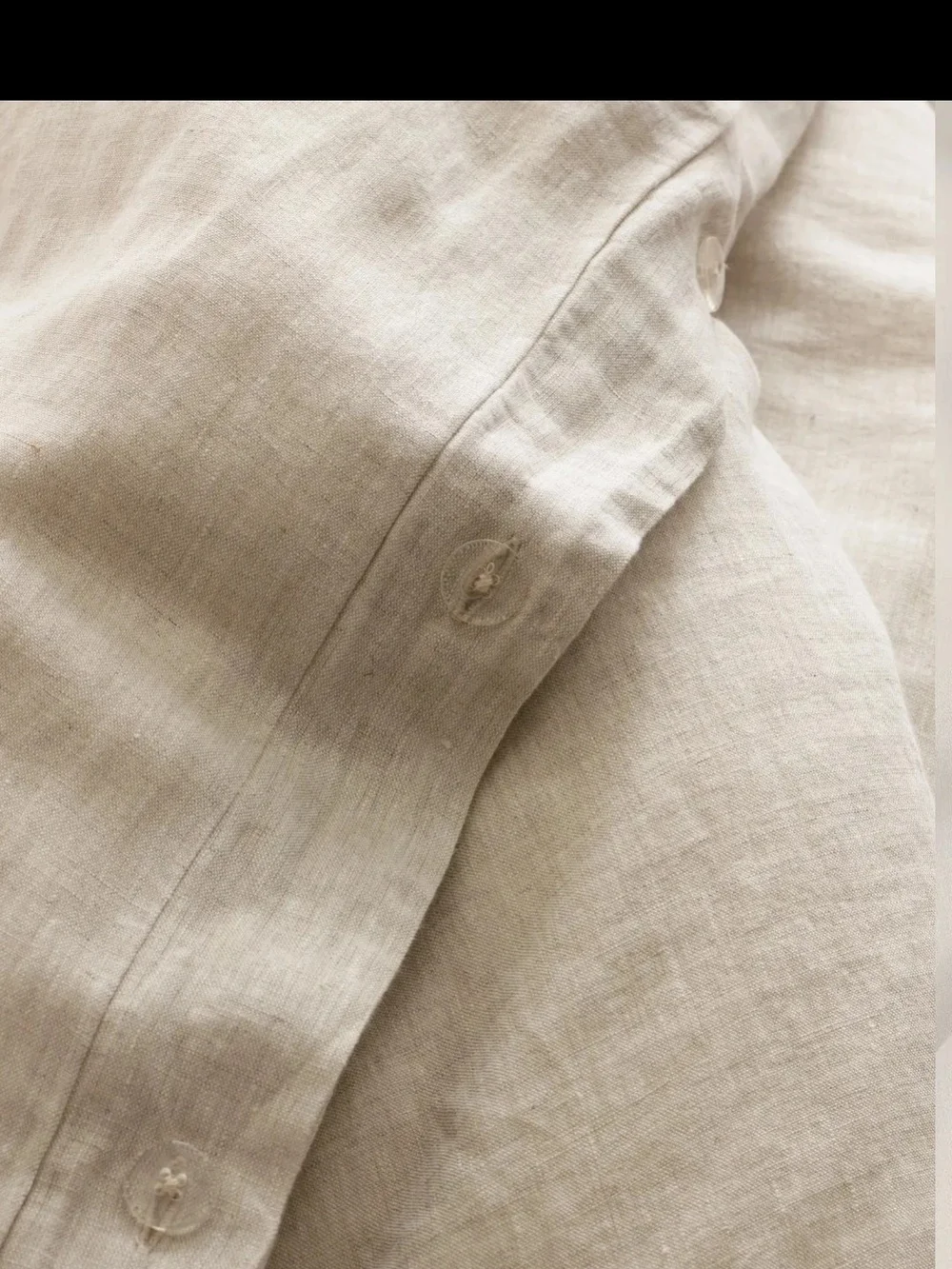 QUINCE European Linen Duvet Cover Set Two Shams Natural Chambray Full / Queen